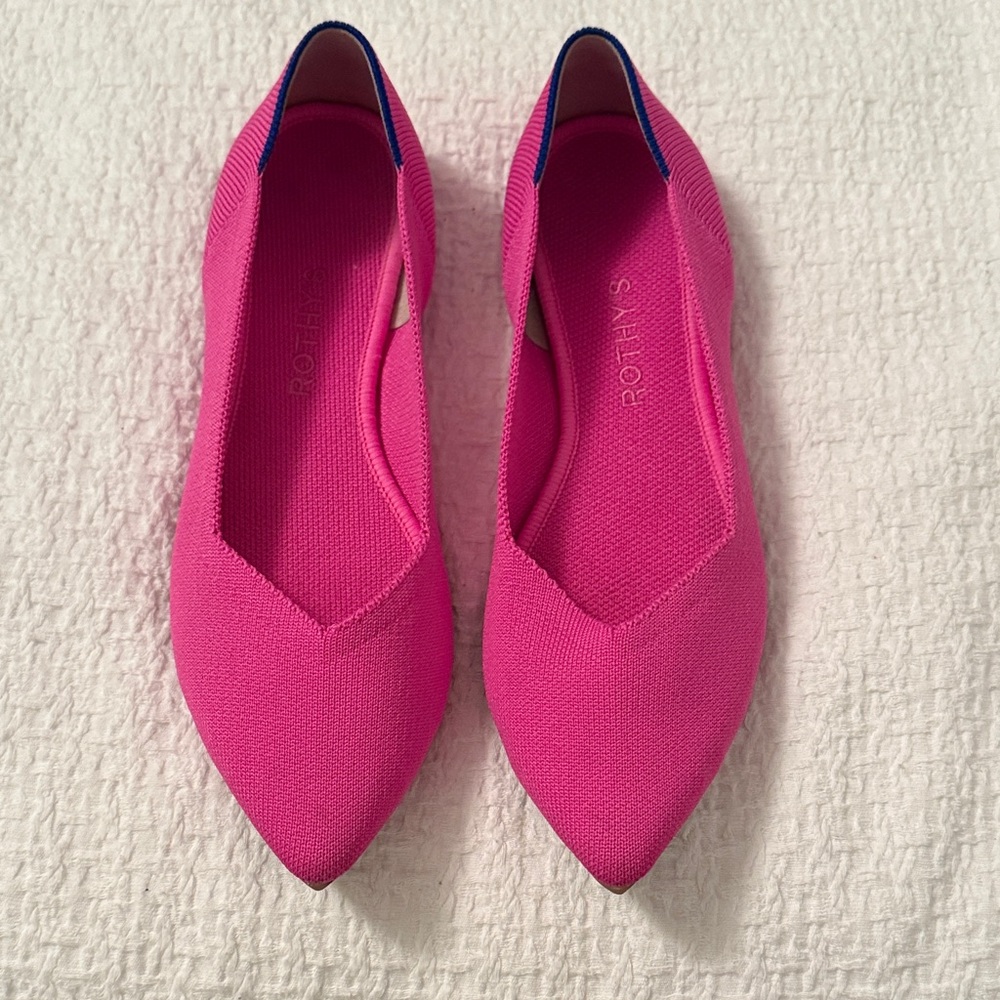 Rothy's Vibrant Pink and Blue Flats